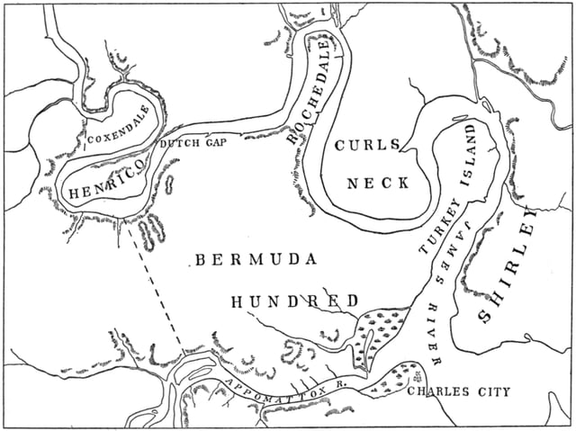 Bermuda Hundred and other early English settlements upriver of Jamestown