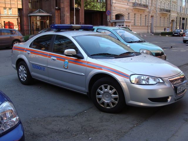 A GAZ Volga used by the Police of Russia