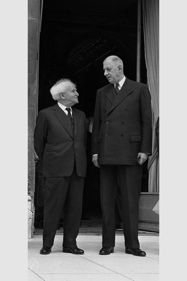 The first meeting between David Ben-Gurion and de Gaulle at Élysée Palace, 1960