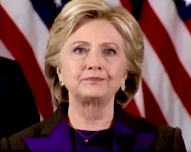 Clinton delivering her concession speech