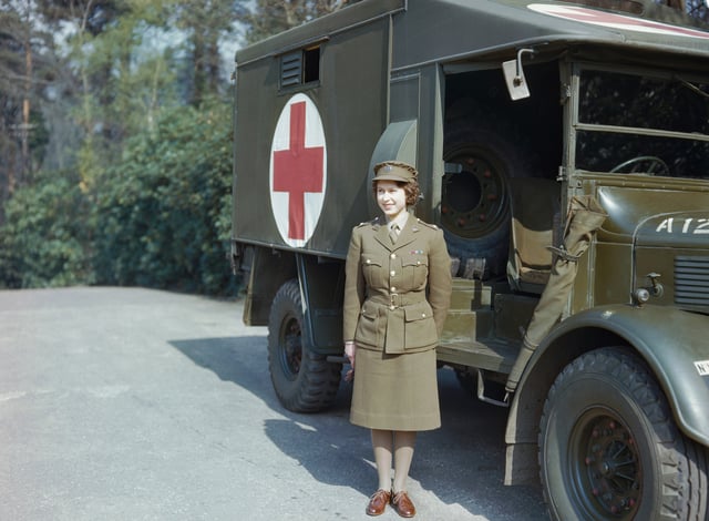 In Auxiliary Territorial Service uniform, April 1945