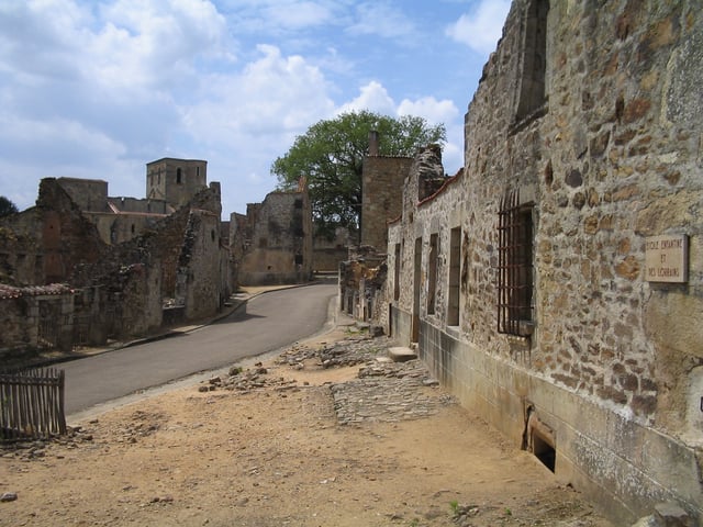 The ruins of Oradour-sur-Glane, in the Limousin region of the Massif Central