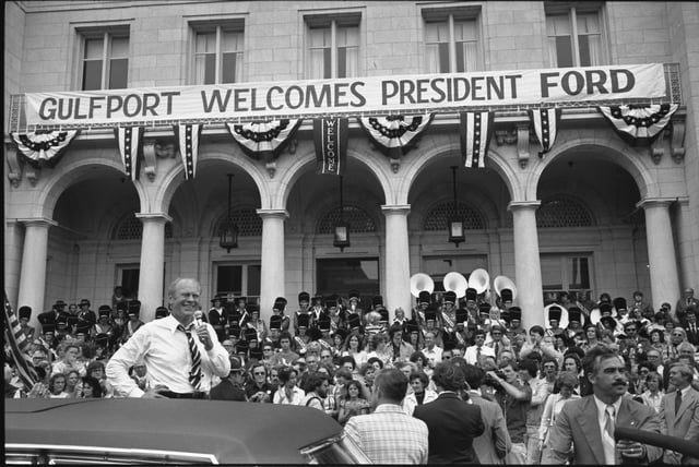 U.S. President Gerald Ford visited Gulfport during his 1976 reelection campaign
