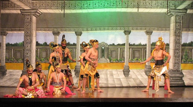 Pandava and Krishna in an act of the Wayang Wong performance