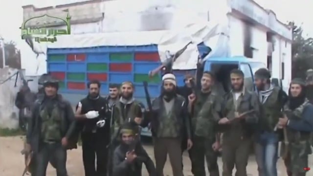 Ahrar al-Sham fighters in a village in Hama Governorate, March 2013