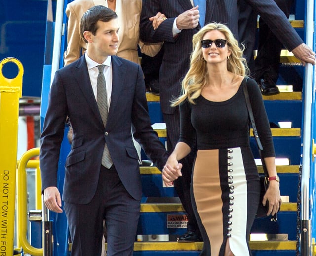 Kushner and Trump at an event in North Charleston, South Carolina, February 2017