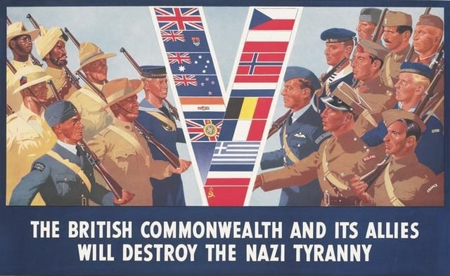 A British poster from 1941, promoting the greater alliance against Germany
