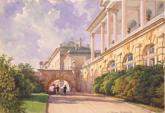 The Catherine Palace, located at Tsarskoe Selo, was the summer residence of the imperial family. It is named after Empress Catherine I, who reigned from 1725 to 1727.