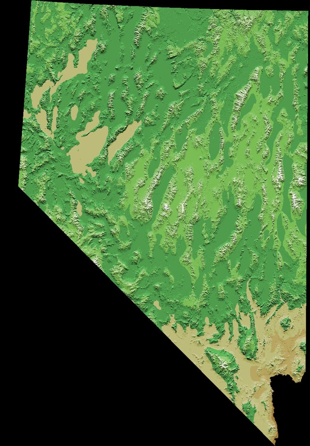 A topographic map of Nevada