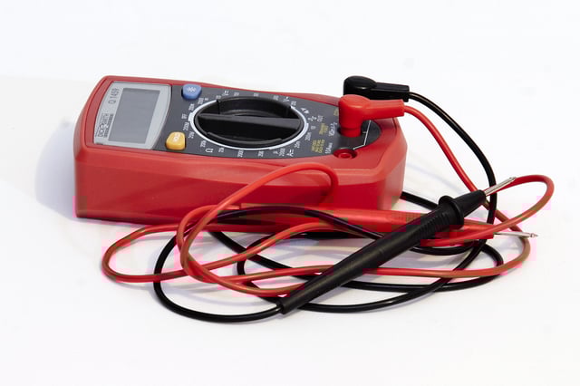 A multimeter can be used to measure the voltage between two positions.