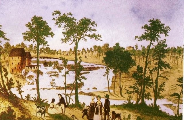 Falls Park and McBee's Mill in 1844.