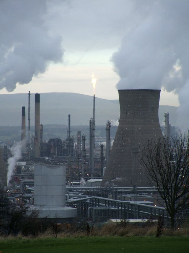 A petrochemical refinery in Grangemouth, Scotland, UK