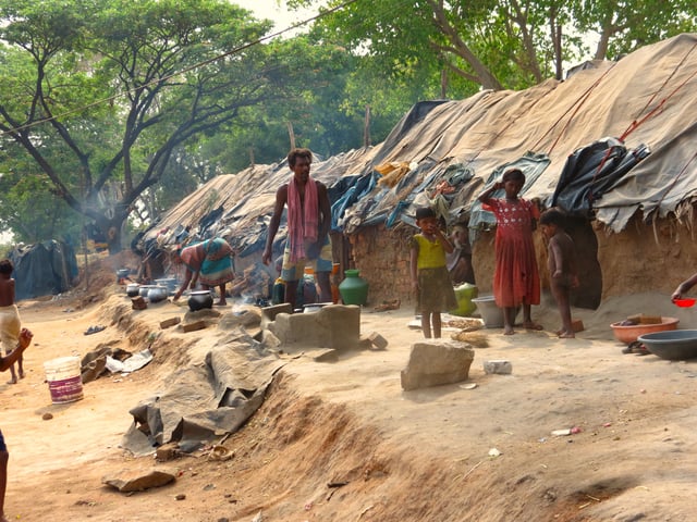 Labourers in a rural area of Hyderabad