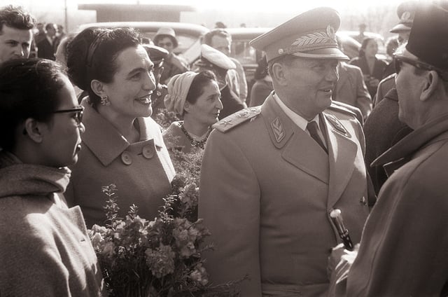 Jovanka Broz and Tito in Postojna, 1960