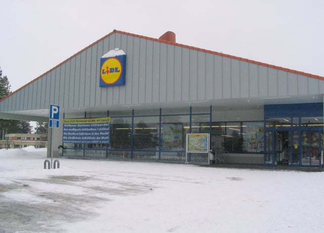 The northernmost Lidl store in the world, located in Sodankylä, Finland