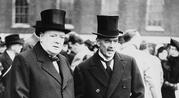 Churchill and Neville Chamberlain in 1935