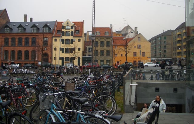 The intense use of bicycles here illustrated at the Christianshavn Metro Station