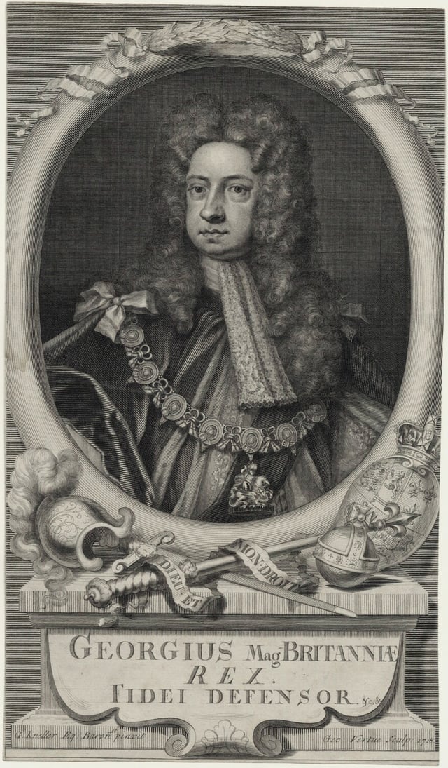 George in 1718, by George Vertue, after Sir Godfrey Kneller