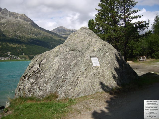 The Nietzsche Stone, near Surlej, the inspiration for Thus Spoke Zarathustra