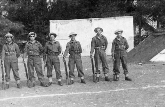 Beit Horon Battalion soldiers in the Russian Compound in Jerusalem, 1948