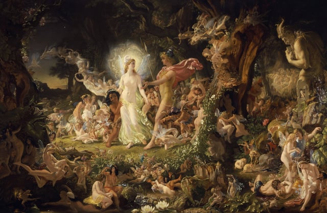 The Quarrel of Oberon and Titania by Noel Paton: fairies in Shakespeare