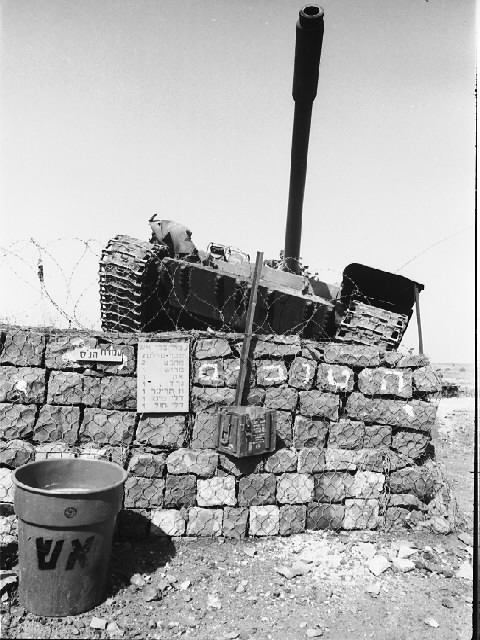An abandoned Syrian T-55 tank on the Golan Heights