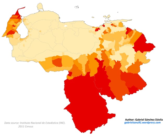 Amerindian population of Venezuela in 2011.