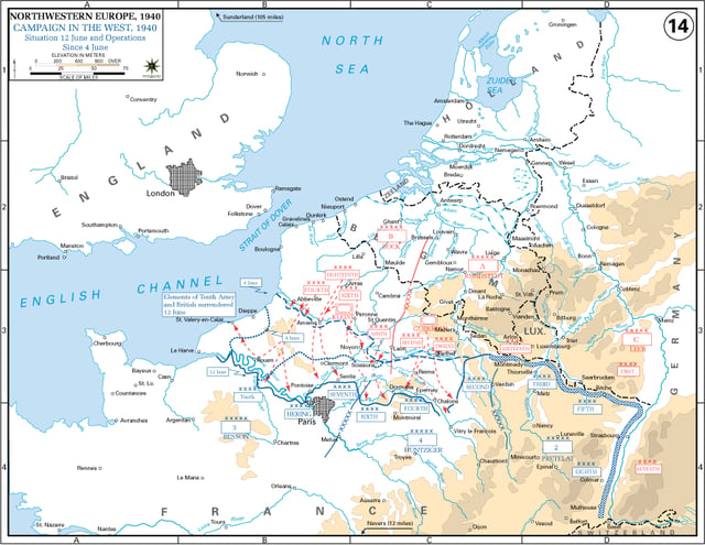The German offensive to the Seine River between 4 and 12 June