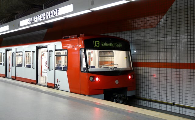 An automatic U-Bahn train on the line U3