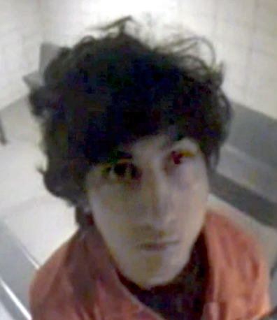 Dzhokhar Tsarnaev in a court holding cell on July 10, 2013