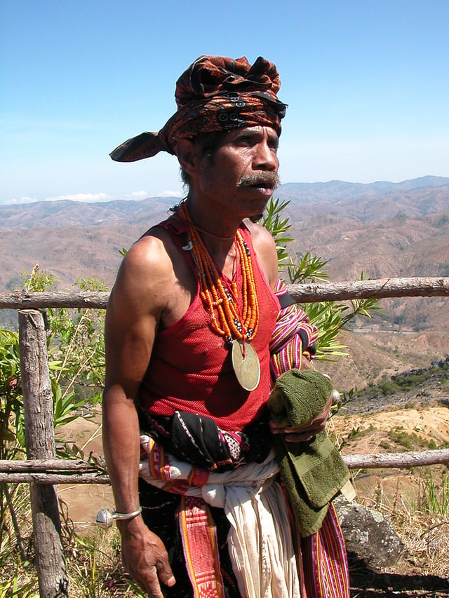 An East Timorese in traditional dress