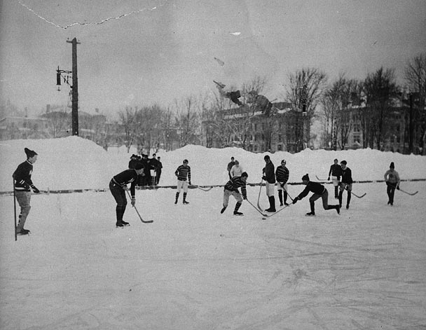 A hockey match at McGill in 1901