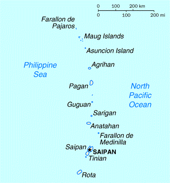 Map of the Northern Mariana Islands