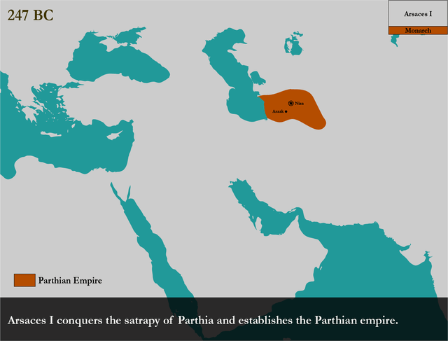 Parthian Empire timeline including important events and territorial evolution.