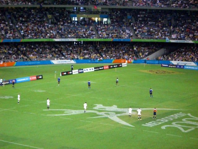 The Commonwealth Games are the third-largest multi-sport event in the world, bringing together globally popular sports and peculiarly "Commonwealth" sports, such as rugby sevens, shown here at the 2006 Games.