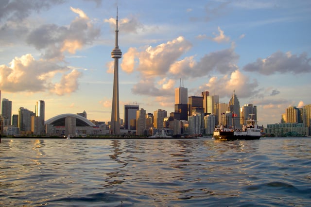 Toronto on Lake Ontario is in the eastern section of the Great Lakes Megalopolis