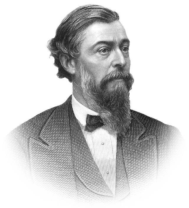 Steel engraving of Brady portrait of Thomas Durant