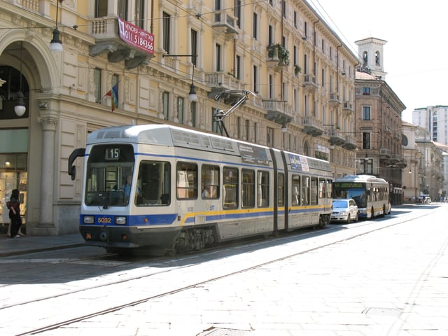 City tram, bus can be seen behind