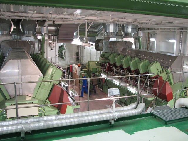 A ship's engine room
