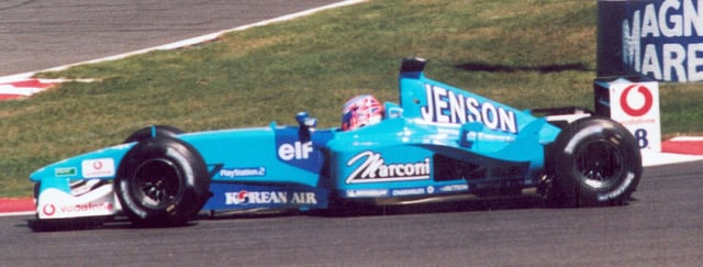 Button at the 2001 French Grand Prix driving for Benetton.