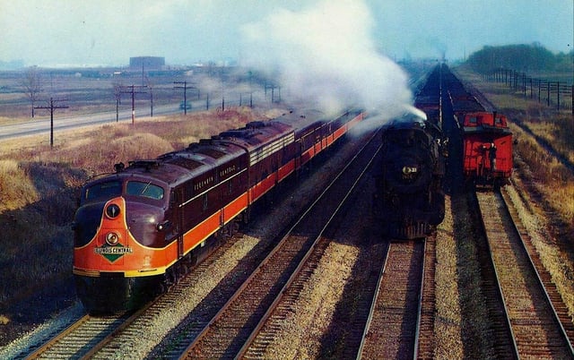 The Illinois Central Railroad's Panama Limited long-distance diesel streamliner train