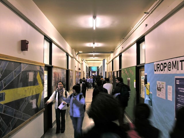 The Infinite Corridor is the primary passageway through campus