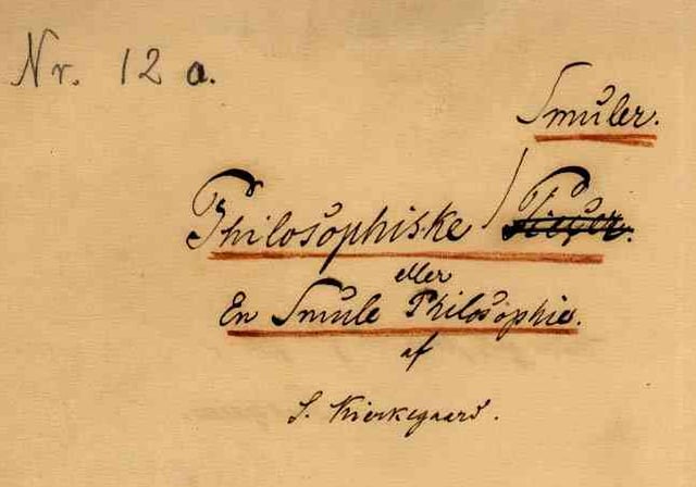 Kierkegaard's manuscript of Philosophical Fragments