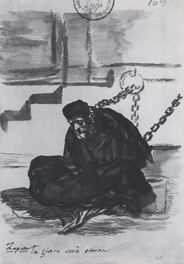 Diego Mateo López Zapata in his cell before his trial by the Inquisition Court of Cuenca