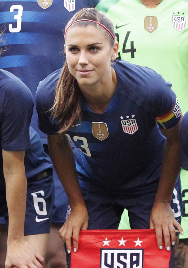 Morgan with the USWNT in 2018.