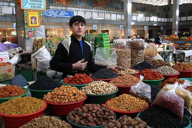 A Tajik dry fruit seller