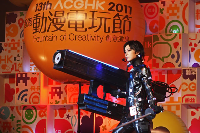 A cosplayer at the 2011 Animation-Comic-Game Hong Kong contest dressed as a character from *Gantz *