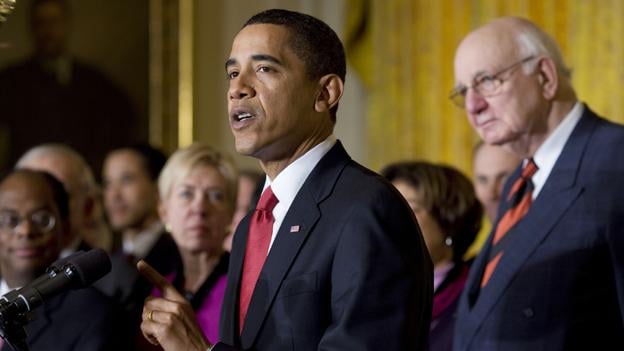 President Barack Obama announces the creation of the Economic Recovery Advisory Board on February 6, 2009.