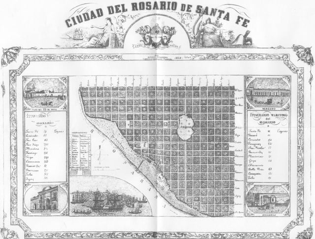 Map of the city of Rosario circa 1877