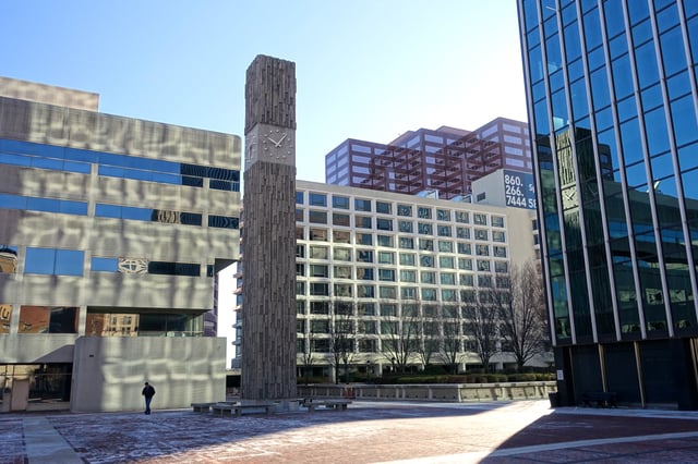 Constitution Plaza's clock tower